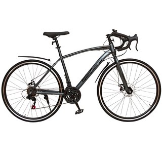 Montheria 로드자전거 21단 700C 90%조립 로드바이크 C395-20, 1개, 170cm, 다크 그레이 B타입