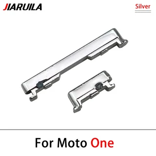 테스트된 사이드 키 전원 및 볼륨 버튼 교체 부품 모토로라 모토 원 액션 비전 퓨전 플러스 매크로 X 플레, 10 Moto One Silver