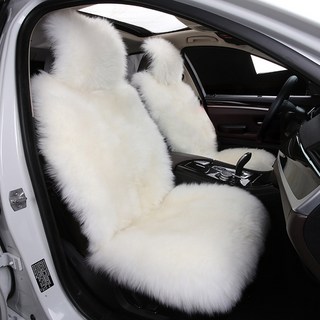 희망 프리미엄 호주 천연양털 차량용시트 커버, 화이트, 화이트, 1개