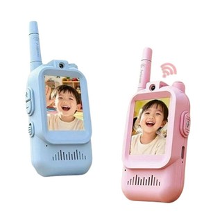 兒童可視訊對講機 手持無線通話玩具 親子互動 生日禮物, 1藍1粉, 1個