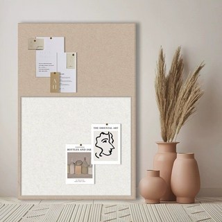 毛氈板照片牆佈告欄：免打孔留言記事展示板，牆面裝飾魔術背膠紀念照片牆, 鶴落平丘40*60cm-可店配, 1個