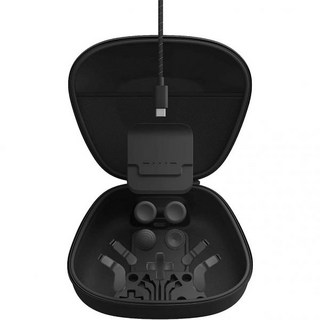 Rzkipdy Xbox Elite 컨트롤러 시리즈 2용 컴플리트 컴포넌트 팩 액세서리 교체 부품 수리 키트보관 케이스 충전 도크 및 충전기 케이블 썸스틱 4개 패들 DPad 1, Black, 1개