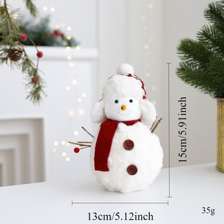 圣誕裝飾雪人娃娃大尺寸短毛絨印花軟毛絨雪人娃娃圣誕樹裝飾品雕聖誕節節慶派對裝飾聖誕掛飾聖誕佈置耶誕居家佈置, 雷鋒帽 雪人 中號, 1個