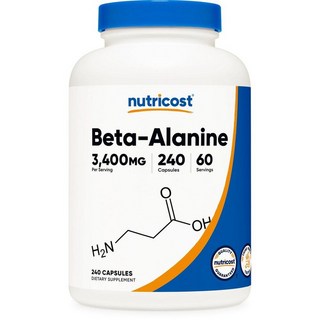 미국 뉴트리코스트 Nutricost Beta-Alanine 베타알라닌 보충제 3400mg 캡슐, 240정, 1개