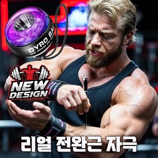 뉴디자인 자이로볼 저소음 전완근 손목 6세대, 1개, 블랙