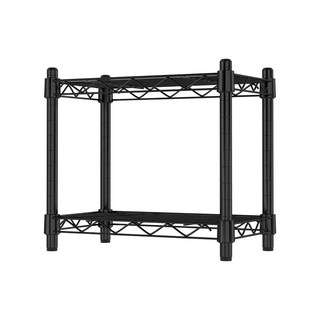 【KIWISH奇意】黑色二層架 收納架 置物架 鐵力士架 層架 鐵架 波浪架 架子 桌上置物架 展示架 35X20X30H, 暗夜黑, 1組