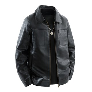 真皮綿羊皮男士皮衣夾克-時尚休閒修身外套