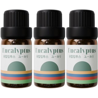 1+1+1 천연 유기농 아로마오일 에센셜오일, 유기농 유칼립투스오일, 10ml, 3개