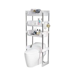 多層浴室置物架 馬桶上方收納層架 免釘免鑽 浴室收納好幫手, 白色, 1個