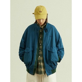 Goofing-off 春季日系寬鬆復古防風薄外套 - 撞色中性簡約上衣