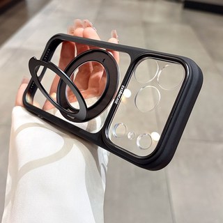 iPhone 17 16 Pro Max 手機殼 360 旋轉支架 磁吸無線充電 防摔保護殼 縷空精孔鏡頭