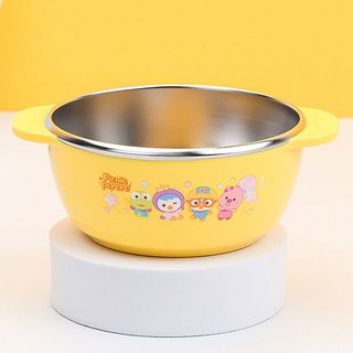 뽀로로 논슬립 유아 스텐공기 PR2792, 옐로우, 1개