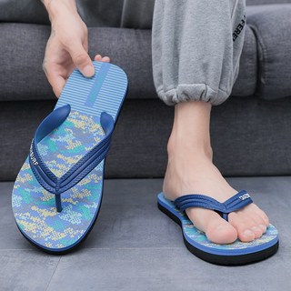 男女室內外兩用拖鞋 涼感透氣止滑厚底防水 減震不磨腳懶人鞋 輕便速乾軟底防臭平底情侶人字拖, 42, 天藍