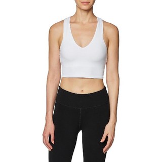 Alo Yoga 알로 요가 여성 리얼 브라 탱크 탑 브이넥 화이트