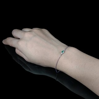 《博古珍藏》925純銀祖母綠寶石手鍊/手環/腳鍊．求婚訂婚情人節禮物．附包裝盒．底價回饋