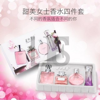 L.F.S 高級女士淡香水禮盒四件套裝 清新花果香氛 少女學生適用 100mL, 1個, 四件套禮盒裝,100mL