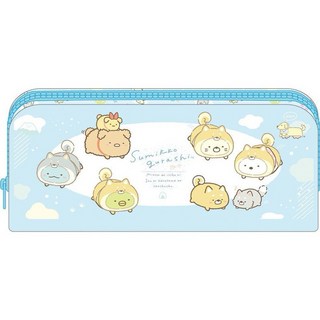 角落小夥伴 授權正版 U型筆袋H 恐龍 白熊 貓咪 炸豬排 企鵝鉛筆盒, 1個, 藍色, 藍色