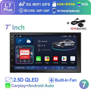 LEHX L13Plus 7/9/10'' 2Din 안드로이드 14 차량용 라디오 멀티미디어 스테레오 수신기 Carplay For Toyota Hyundai Kia Volkswagen, 7-L7 Plus(4-64)0