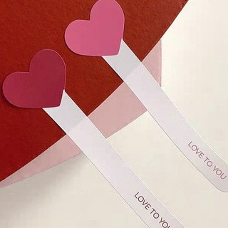 제이엔케이스토어 하트 띠 스티커 2종 도시락 초콜릿 간식 포장, 60개입