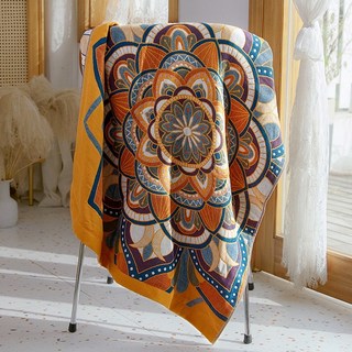 嘉義出貨 純棉紗布浴巾 75*150公分大浴巾 家用成人吸水柔軟大毛巾, 曼陀羅（75*150公分）, 1個