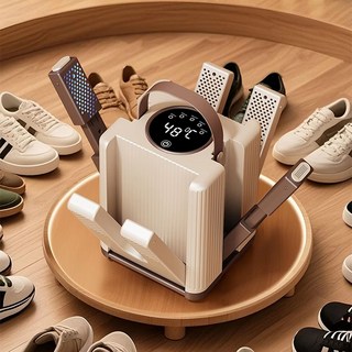 접이식 6암 빠른 신발 건조기 운동화 부츠 소독 냄새제거 살균 다기능 스마트 건조기, 베이지