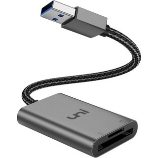 uni SD 카드 리더 고속 USB 3.0 to Micro 어댑터 알루미늄 컴퓨터 메모리 듀얼 슬롯 SDSDXCMMCMicro SDXCTFMicro SDHC | 노트북 PC 등, Grey