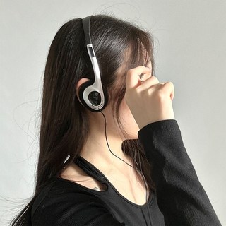디아브 레트로 Y2K 감성 헤드폰 하이틴 스트릿 빈티지 힙한 패션 졸사 소품 선물, 블랙