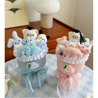 장식 꽃다발 졸업꽃다발 졸업선물 여자친구 생일 발렌타인데이 선물, 10개, 파랑