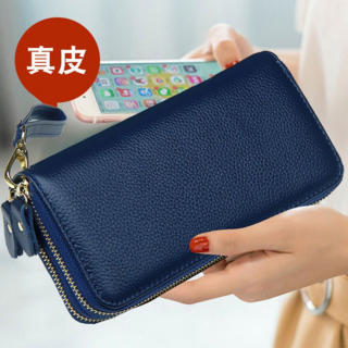 真皮長款手拿包 多功能錢包 男女士皮夾