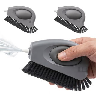 3in1 창문 레일 청소솔 에어블로우 강모 브러시 스크레이퍼 창틀 창살 실리콘 틈 슬라이딩 도어 키보드 청소용, 1개, grey