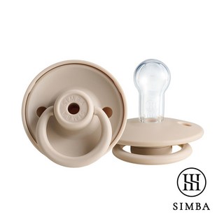 小獅王辛巴 扭扭圓型安撫奶嘴 (有蓋子) 12色可選 日常/夜光 全齡適用, 1個, 鮮奶茶