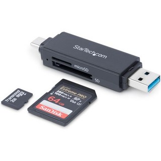 StarTech.com 스타테크닷컴 USB-C USB 3.0 SD 카드 리더기 메모리 SD 마이크로SD MMC UHS-I USB-A 어댑터, USB 3.0 (USB-C/ USB-A)_Multi-C