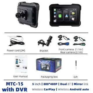 EKIY 5 인치 휴대용 디지털 오토바이 대시 보드 무선 CarPlay 모토 안드로이드 자동 GPS 네비게이션 디스플, 10 MTC-15-DT