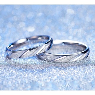 隔日配【 現貨純銀鍍鉑金 輕奢高雅 】 日韓 精品精選 s925純銀 簡約情侶活圍對戒 簡約&長久&伴隨&永恆&真愛