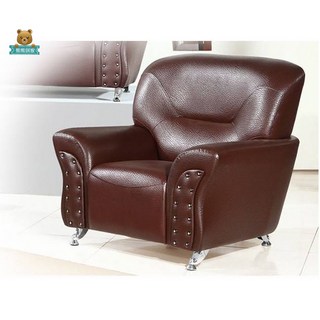 熊熊居家 辛巴頓造型皮沙發 黑色單人座, 黑色