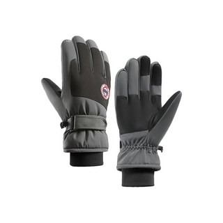 HOME GYM CLUB 加絨保暖滑雪手套 防風防水觸屏手套, 深灰色, 1套