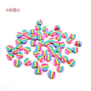 嗨購 100pcs軟陶珠卡通水果打孔軟陶切片笑臉散珠耳環飾品手鍊串珠配件