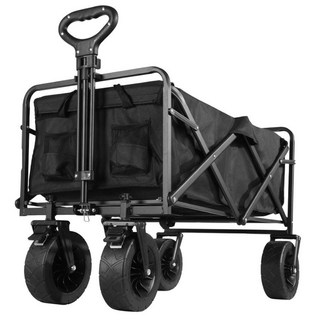 화이트울프 폴딩 캠핑 웨건 대형 트레일러 카트 접이식수레, 1개, 블랙