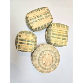 산청상회 담양산 대나무 사각 미니 도시락 한식디저트 포장바구니 국산대나무바구니 다식바구니, 1개