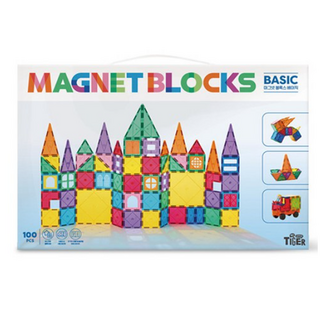 마이리틀타이거 아동용 마그넷 베이직 블록 세트 100p, 1개
