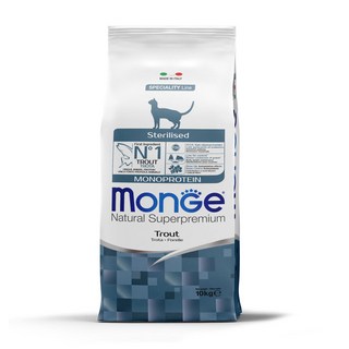 몬지 내추럴 슈퍼프리미엄 모노프로틴 스테럴라이즈드 송어 10kg (12개월 이상의 중성화된 반려묘), 1개