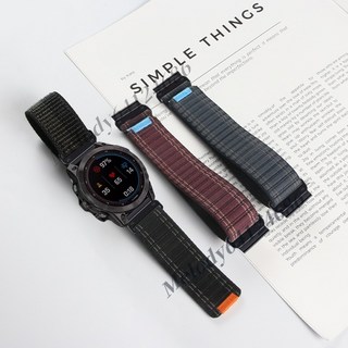 佳明Garmin Fenix 8 7 6 海浪紋魔術貼錶帶 Epix透氣快拆錶帶 22mm 26mm, 暗藍色,26mm, 1個