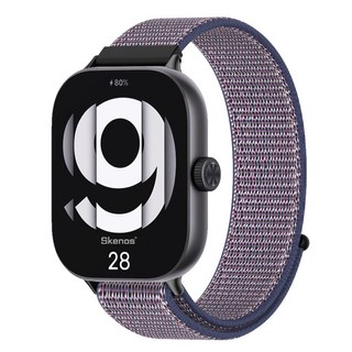 SKENOS 샤오미 스마트밴드 9 8 프로 / 레드미워치 6 5 4 호환 스포츠 루프 나일론 스트랩 교체 시곗줄 밴드, 1개, 블랙-네이비