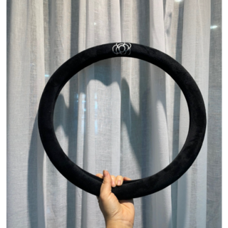 까멜리아 차량용 목쿠션 허리쿠션 리본 플라워 자동차 목베개 등쿠션 방석 세트 국배, 핸들커버, 1개