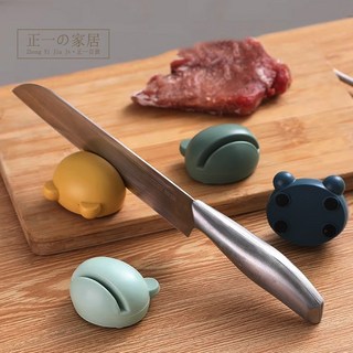 正一家居 加厚耐磨青蛙磨刀石 24H出貨 磨刀器 磨菜刀器 迷你磨刀器 磨剪刀 卡通磨刀, 1個, 顏色隨機
