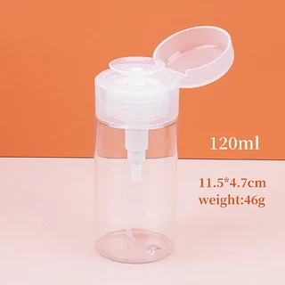 120/200ML 네일 아트 프레스 병 리필 가능 디스펜서 휴대용 여행 클린 워시 매니큐어 제거 물 메이크업, 01 120ml bottle