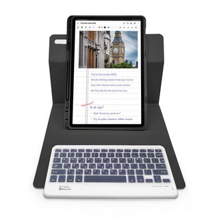 갤럭시탭S9 S9+ S9 FE 플러스 호환 콤비 360회전 블루투스 키보드 세로거치 S펜수납 케이스, 블랙, 1개