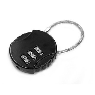 와이어 로프 원형 번호키 자물쇠 길이 8cm 캐리어 가방 문 캐비넷 자전거 헬멧 잠금, 1개, FN506.와이어로프 원형번호키 자물쇠 8cm