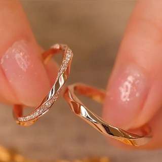 커플링 세트 순은 925 심플 조절형 커플 반지 + 케이스증정