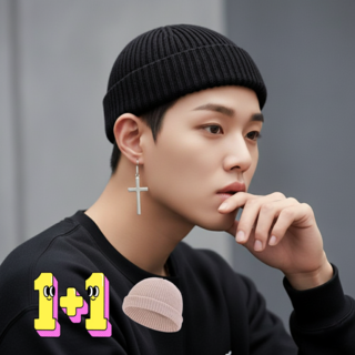 베인스튜디오 고급 남여공용 니트 숏비니 와치캡 1+1